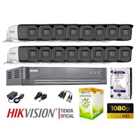 KIT 16 CÁMARAS SEGURIDAD EXTERIOR VARIFOCAL HIKVISION FULL HD 1TB WD